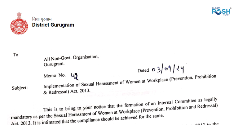 Gurugram District Office Issues Directive for Compliance with POSH Act 2013 13